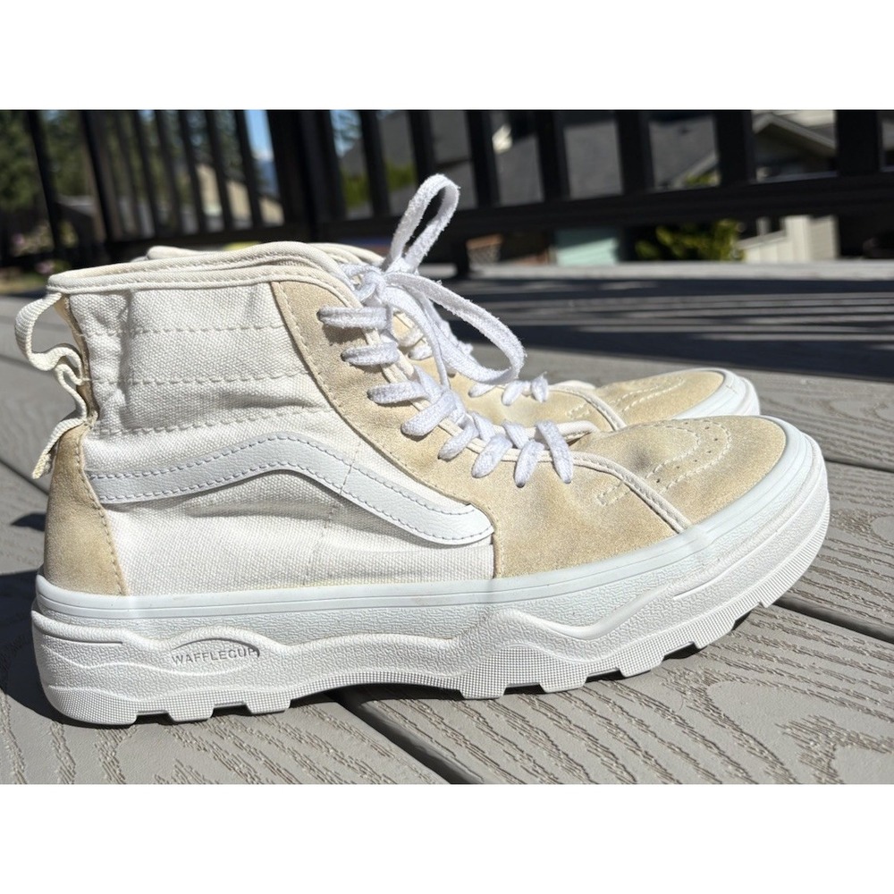 VANS Sentry Sk8-Hi WC Boots High Canvas Suede Skate White Men's Size 7.5/Women 9